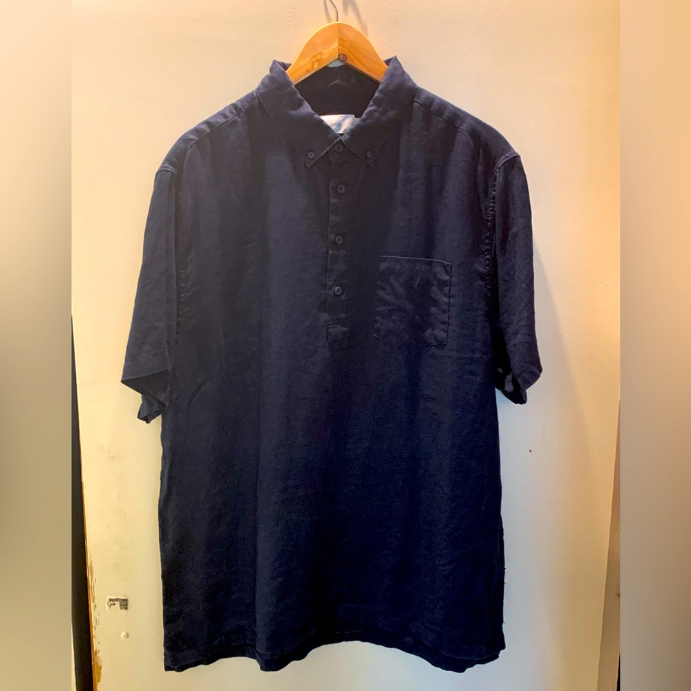 Onia Josh Linen Regular Fit Popover Shirt